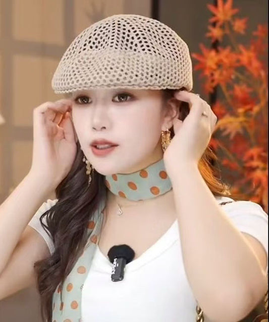 2026 New Khaki Lightweight Hollow Breathable Breton Hat