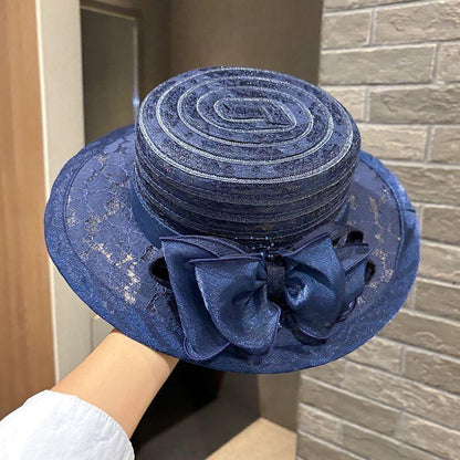 2026 New White Bow Lace Cloche Hat