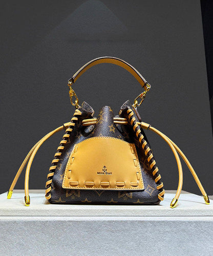 2026 New Women's Drawstring Faux Leather Bucket Bag