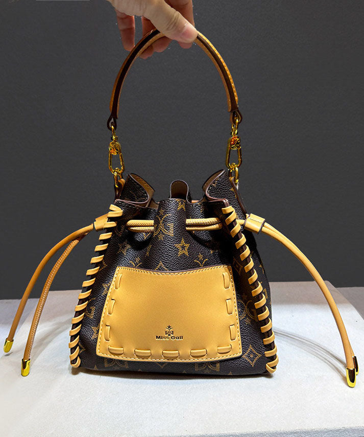 2026 New Women's Drawstring Faux Leather Bucket Bag