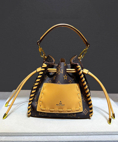 2026 New Women's Drawstring Faux Leather Bucket Bag