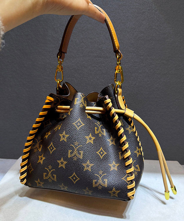 2026 New Women's Drawstring Faux Leather Bucket Bag
