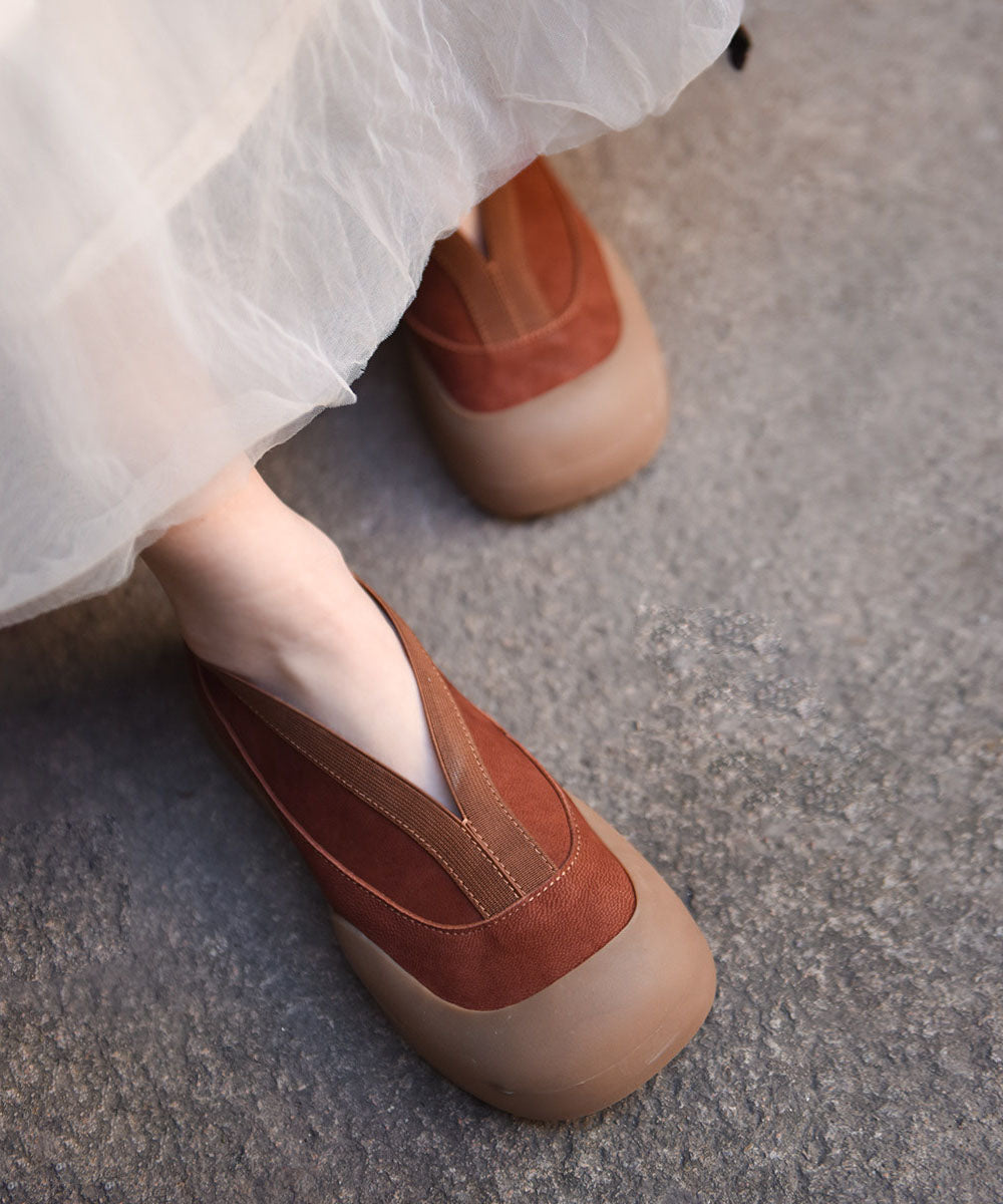 2026 Splicing Comfy Loafer Shoes Caramel Sheepskin