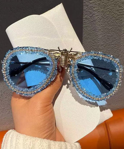 2026 Vintage Brown Light Luxury Diamond Studded Sunglasses