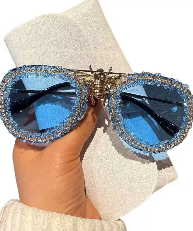 2026 Vintage Brown Light Luxury Diamond Studded Sunglasses