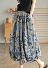 Load image into Gallery viewer, Purple Elastic Waist Linen Wide Leg Pants