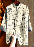 Art Orange Double-layer Collar Asymmetrical Jacquard Silk Shirt Top Fall