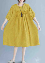 French o neck lantern sleeve clothes For Women pattern blue Dresses summer