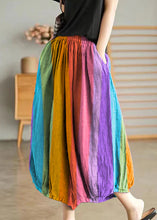 Load image into Gallery viewer, Purple Elastic Waist Linen Wide Leg Pants