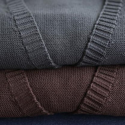 Aesthetic chocolate casual v neck sleeveless knit outwear - SooLinen