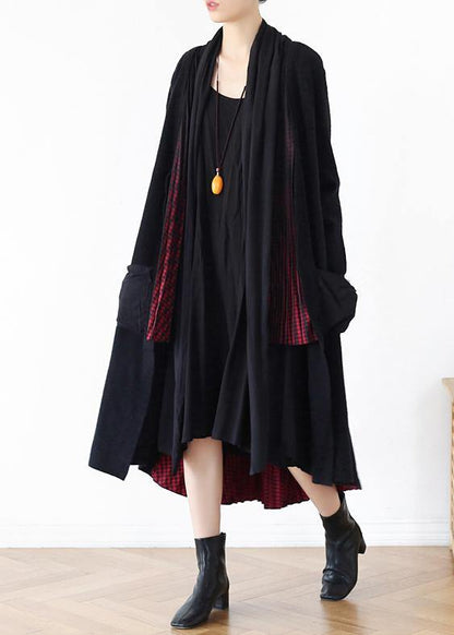 Aesthetic knit sweat tops plus size clothing red Batwing Sleeve cardigan - SooLinen