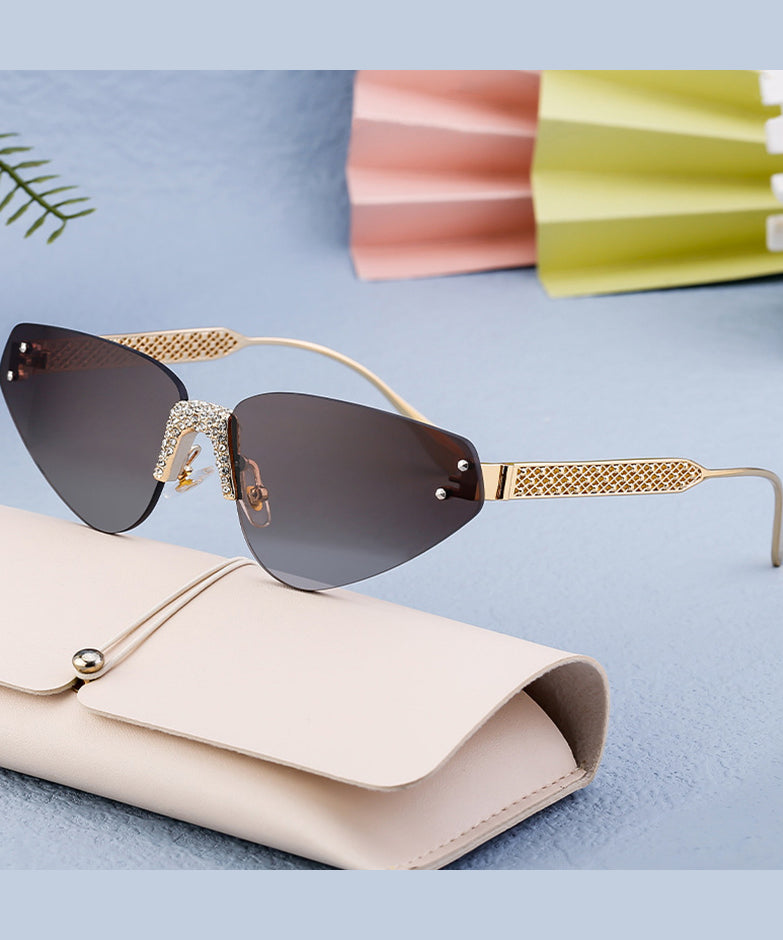 American Style Diamond Studded Frameless Sunglasses