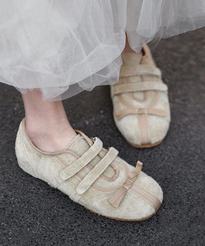 Apricot Flats Buckle Strap Flat Shoes For Women