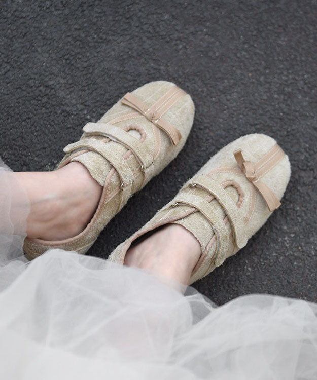 Apricot Flats Buckle Strap Flat Shoes For Women