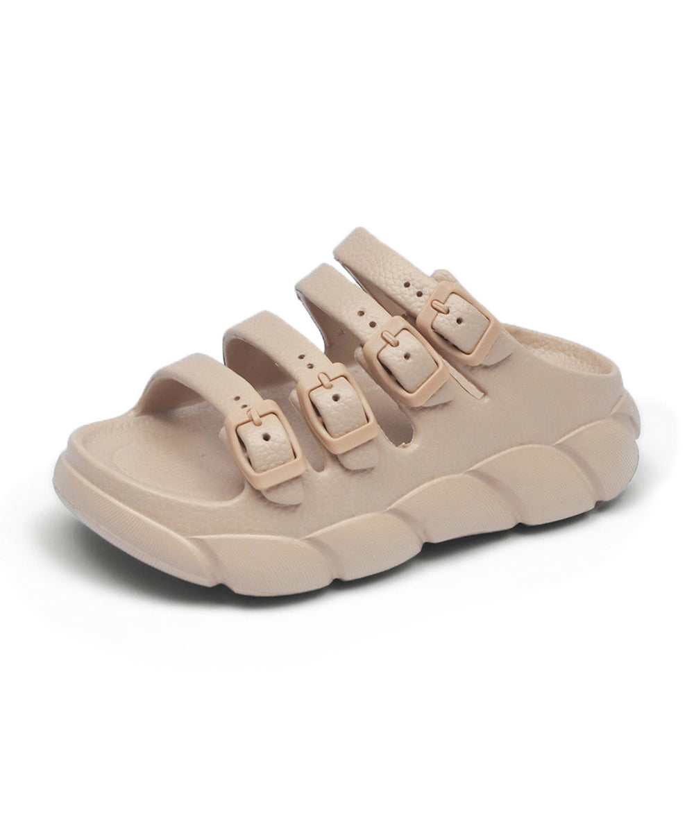 Apricot Platform Women Splicing Slide Sandals Peep Toe
