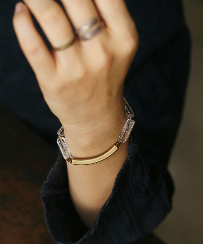 Art Colorblock Alloy Crystal Patchwork Unisex Bracelet