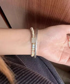 Art Colorblock Gem Stone Patchwork Jade Bracelet