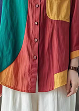 Load image into Gallery viewer, Art Colorblock Oversized Patchwork Linen Shirt Summer