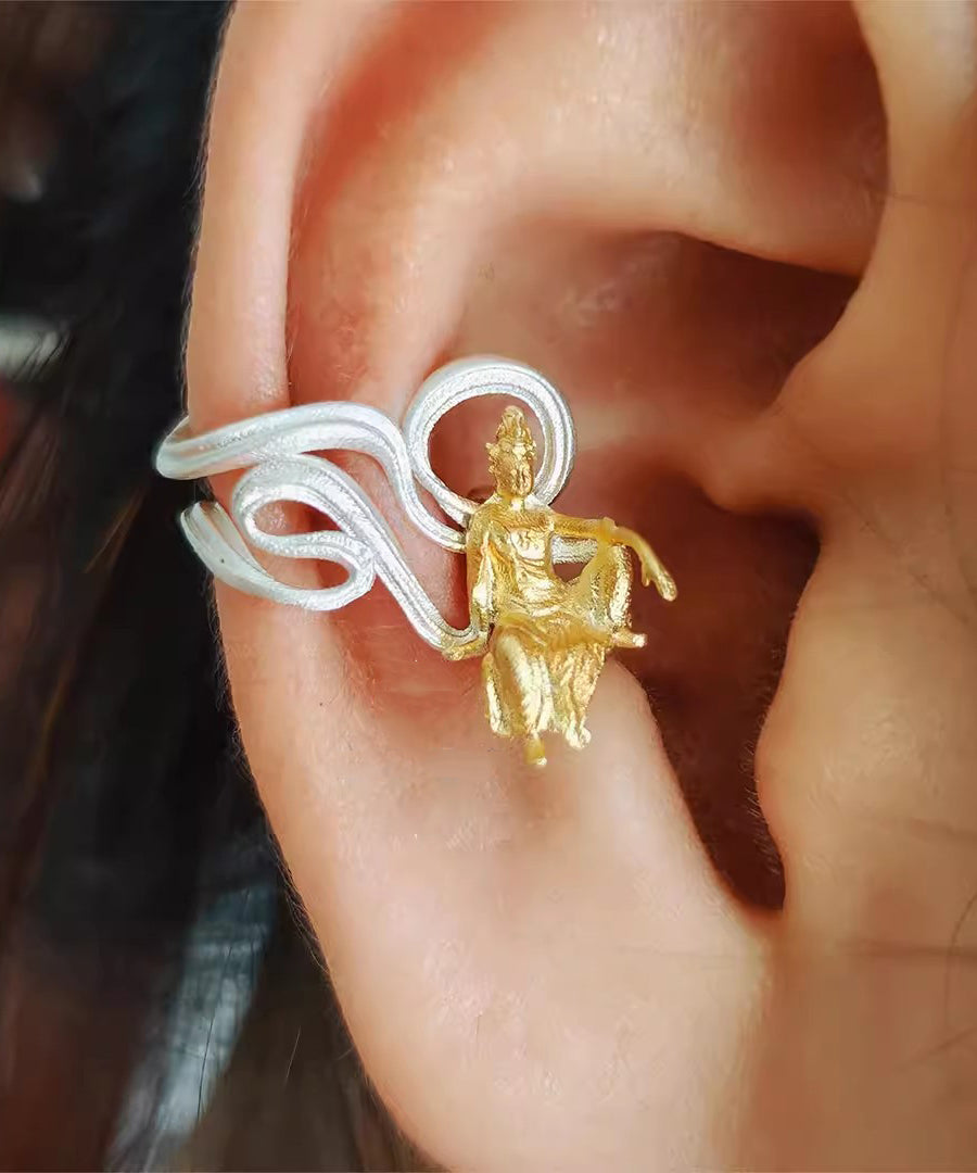 Art Gold Buddha Streamers Alloy Ear Bone Clamp