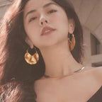 Art Golde Alloy Geometry Hoop Earrings