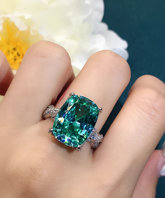 Art Green Alloy Zircon Crystal Alloy Zircon Crystal Rings