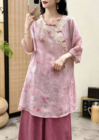 Art Green Embroidered Chinese Button Linen Oriental Dress Summer
