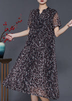 Art Leopard Print Exra Large Hem Chiffon Dress Summer