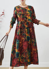Load image into Gallery viewer, Art Mulberry Cinched Print Cotton Long Dress Spring