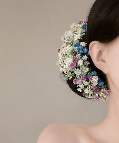 Art Multicolor Acrylic Alloy Floral Baby's Breath U-Shaped Hairpin