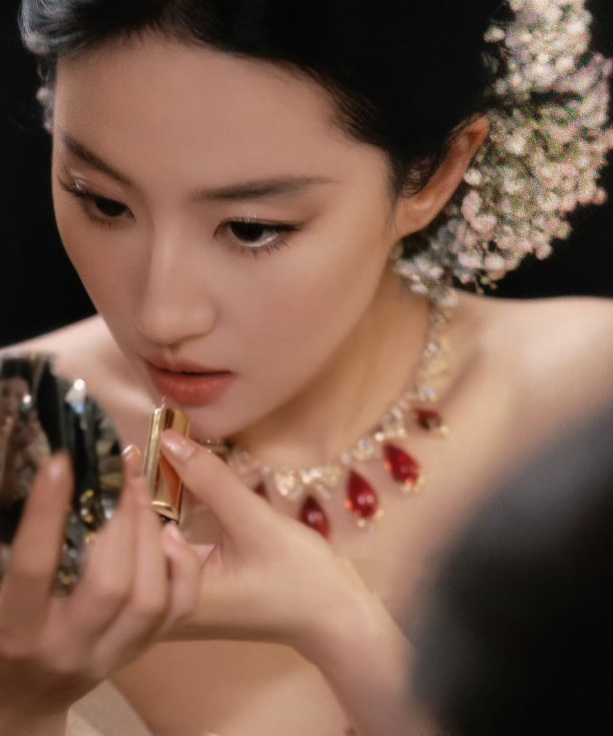 Art Multicolor Acrylic Alloy Floral Baby's Breath U-Shaped Hairpin