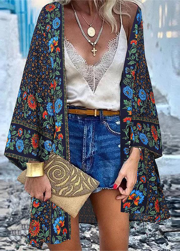 Art Oversized Print Cotton UPF 50+ Beach Cardigans Summer