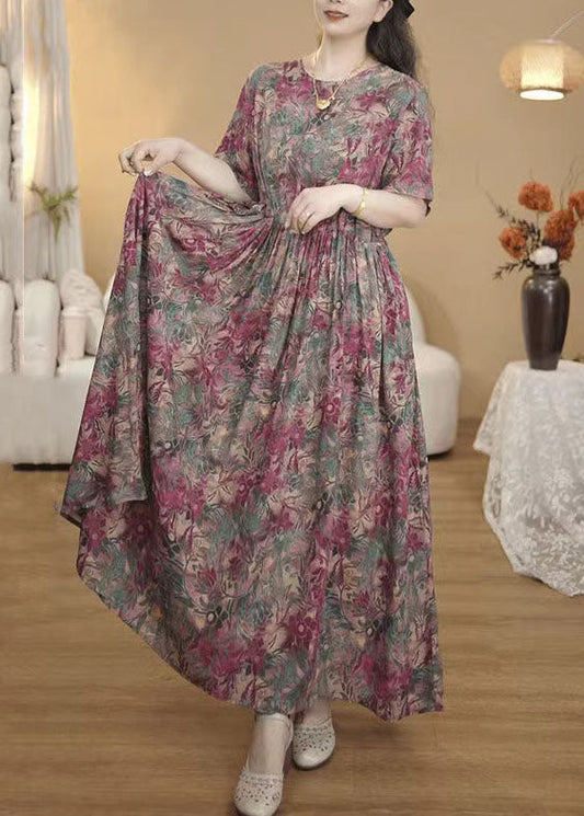 Art Print Exra Large Hem Cotton Cinched Dress Summer