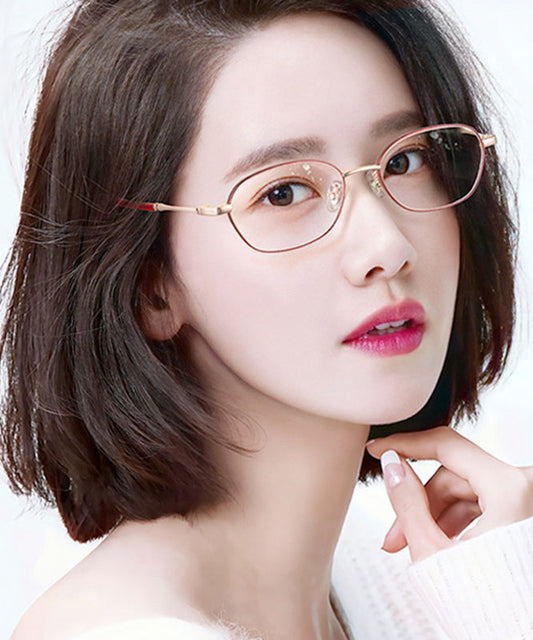 Art Red PC Blue Light Blocking Half Rim Reading Glasses