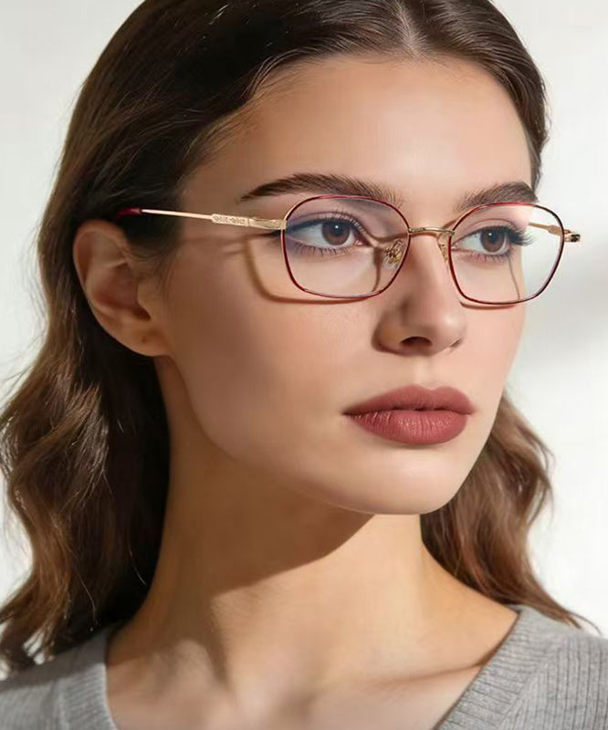 Art Red PC Blue Light Blocking Half Rim Reading Glasses