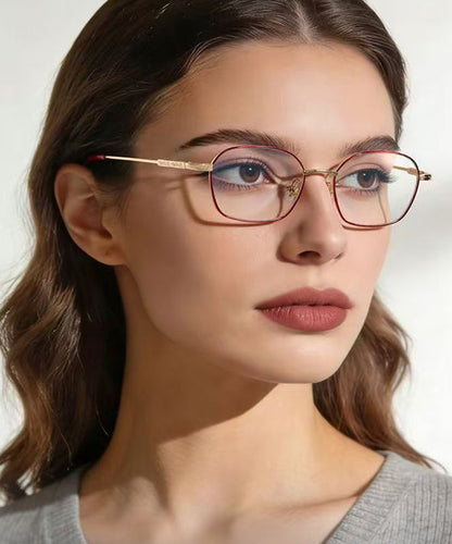 Art Red PC Blue Light Blocking Half Rim Reading Glasses