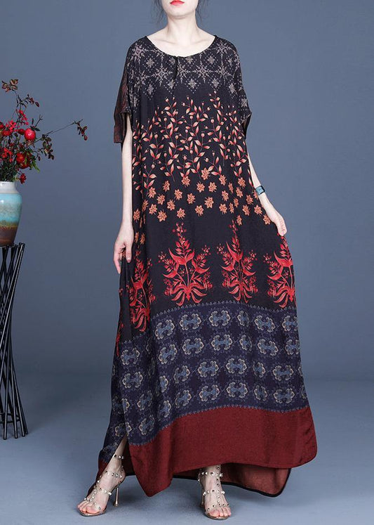 Art Silk Print Patchwork Mid Dress Summer - SooLinen