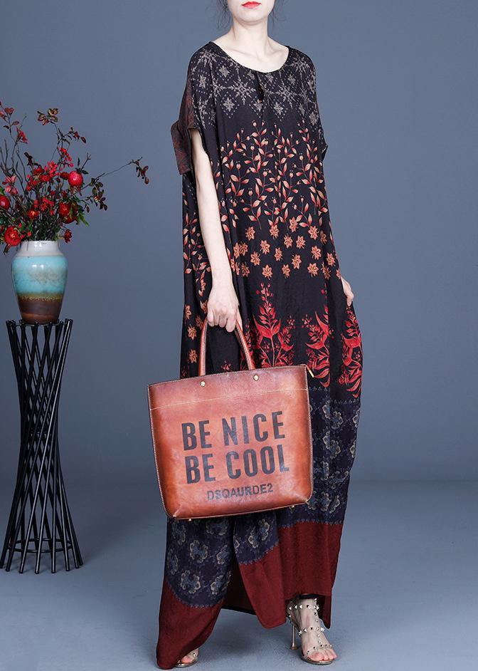 Art Silk Print Patchwork Mid Dress Summer - SooLinen