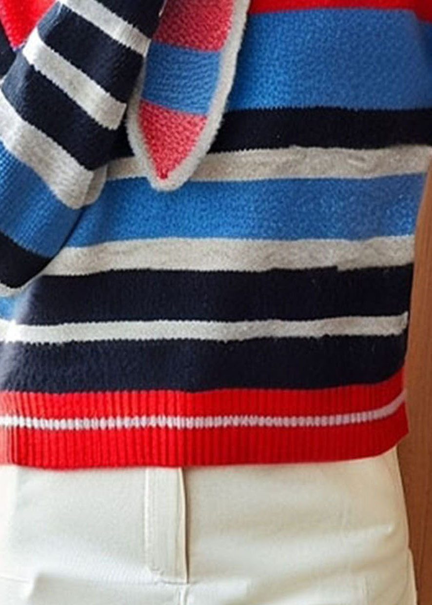 Art Striped Cozy Patchwork Knit Sweaters Fall