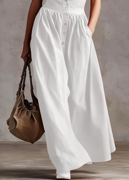 Art White Peter Pan Collar Exra Large Hem Cotton Dresses Summer