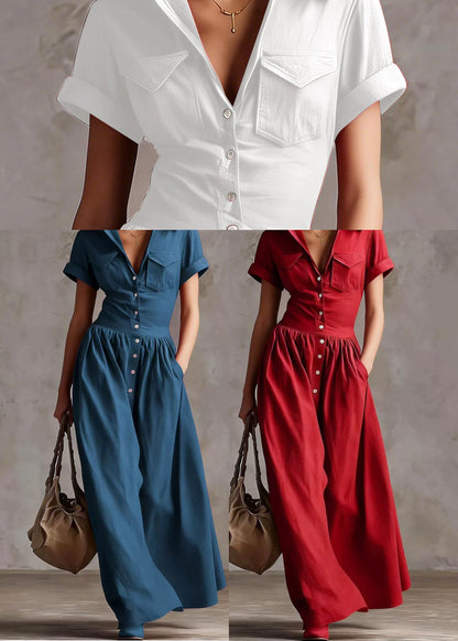 Art White Peter Pan Collar Exra Large Hem Cotton Dresses Summer