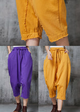 Load image into Gallery viewer, Art Yellow Oversized Patchwork Cotton Harem Pants Spring