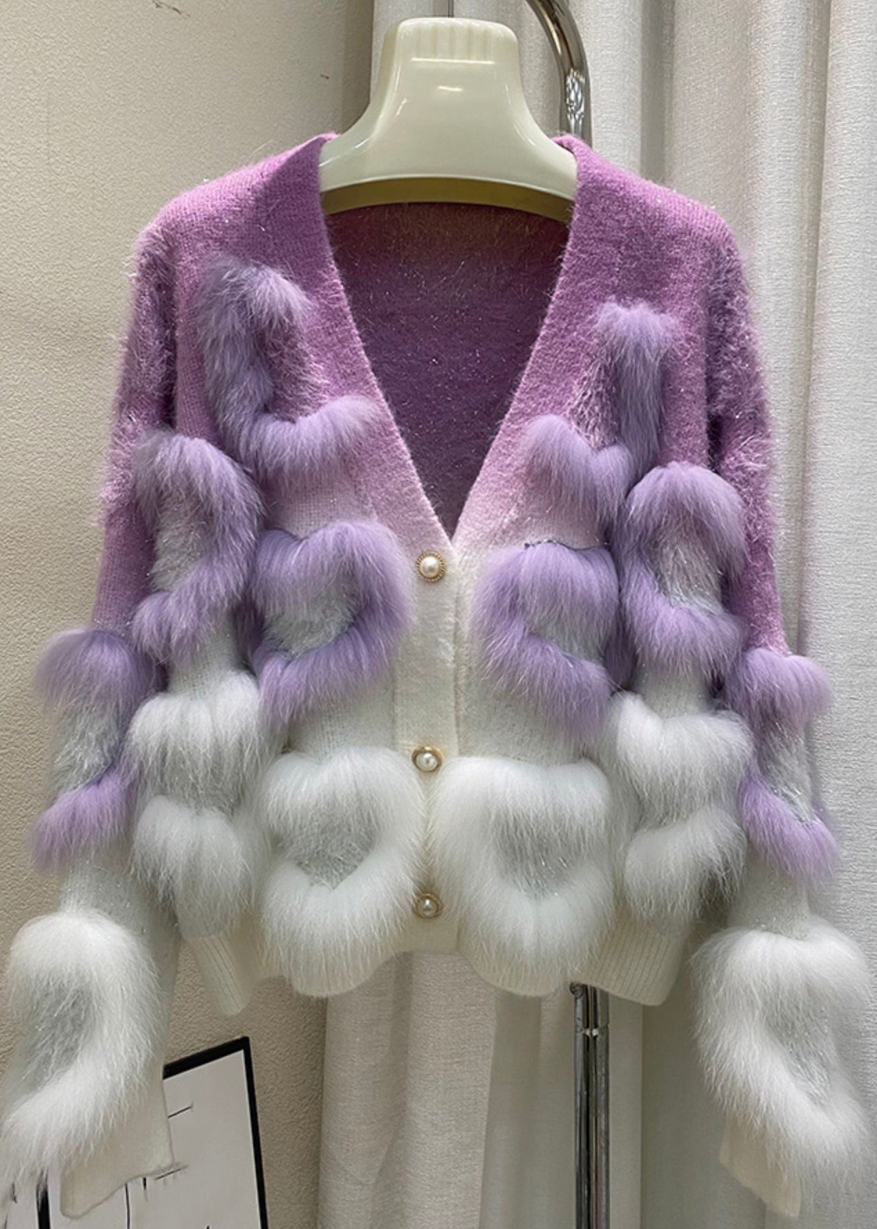 Art Yellow V Neck Patchwork Button Cotton Knit Cardigan Winter