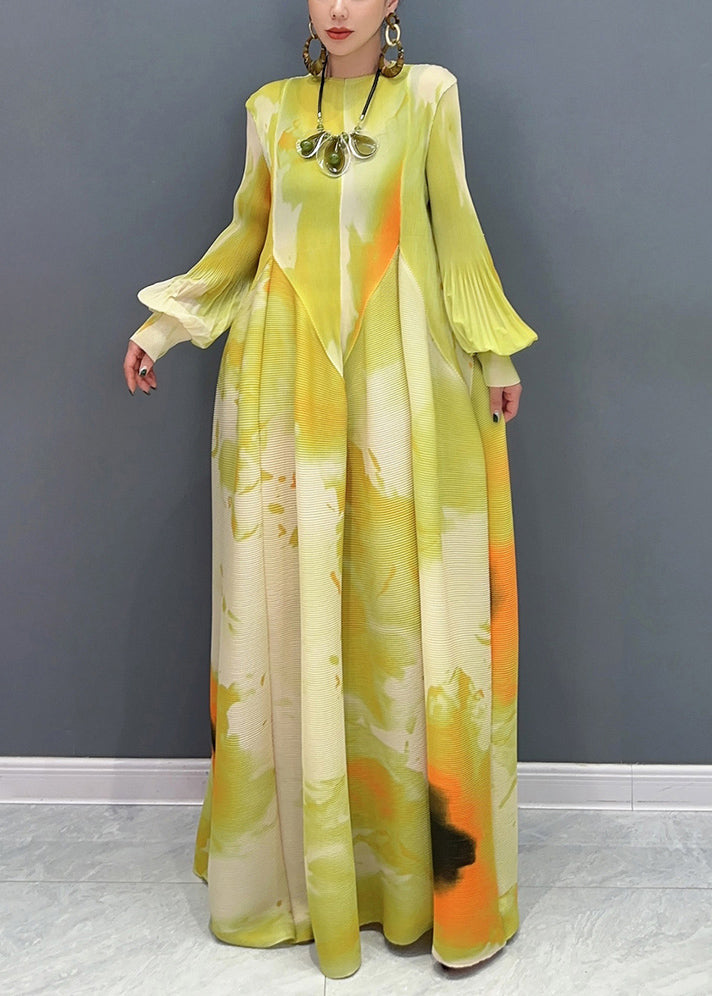 Artistry Yellow Chromatic Blended Hues Chiffon Robe Dresses Fall
