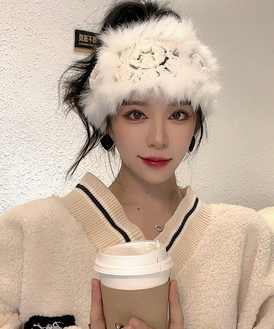 Autumn And Winter Khaki Fuzzy Fur Fluffy Hairbands