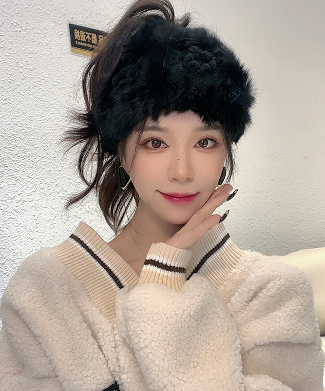 Autumn And Winter Khaki Fuzzy Fur Fluffy Hairbands