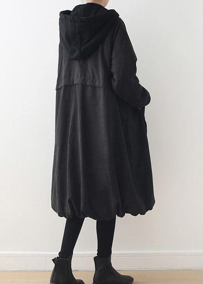 Autumn and winter new original design loose large size literary retro quilted warm cotton-padded jacket striped hooded padded jacket - SooLinen