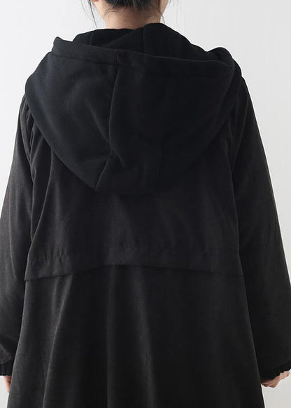 Autumn and winter new original design loose large size literary retro quilted warm cotton-padded jacket striped hooded padded jacket - SooLinen