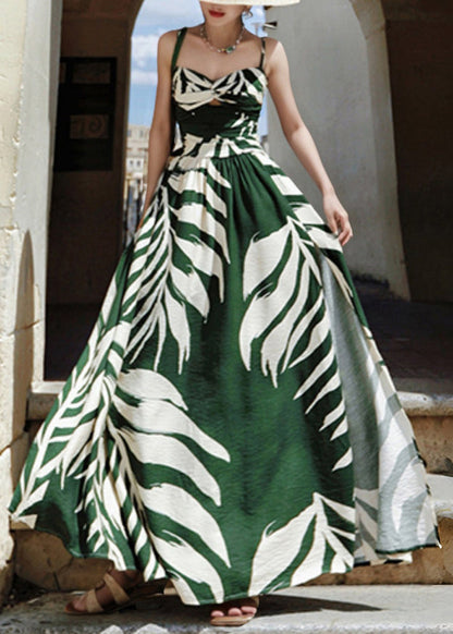 Beac Green Patchwork Hollow Out Side Open Tunic Maxi Dresses Summer