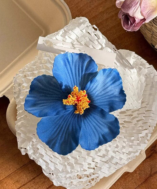 Beach Blue Cloth Floral Holiday Hairpin