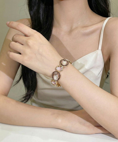 Beach Coffee Alloy Hollow Out Elasticity Bangle